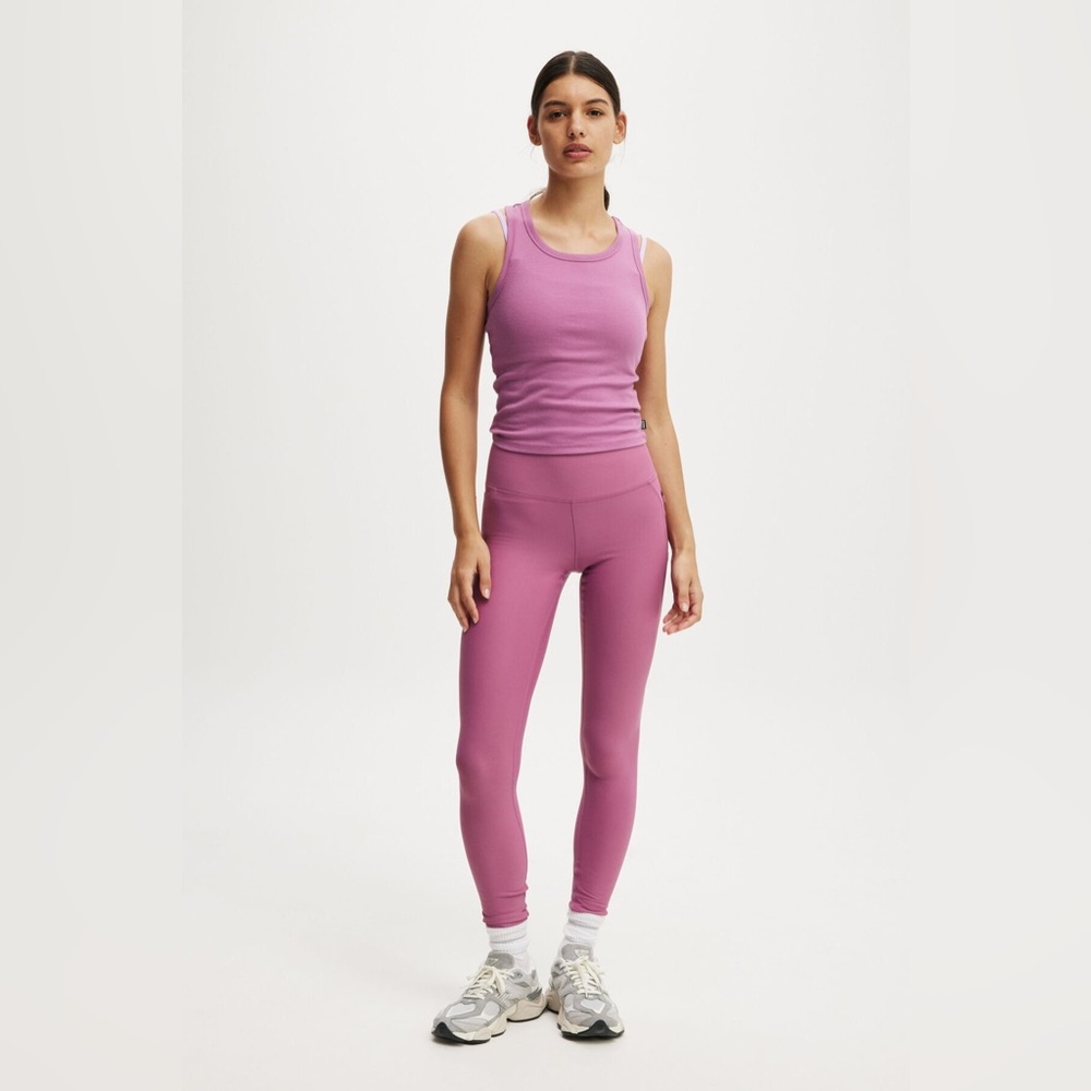 NWT Cotton On BODY Pink Fleece-Lined Full Length Water Repellant Leggings M $60